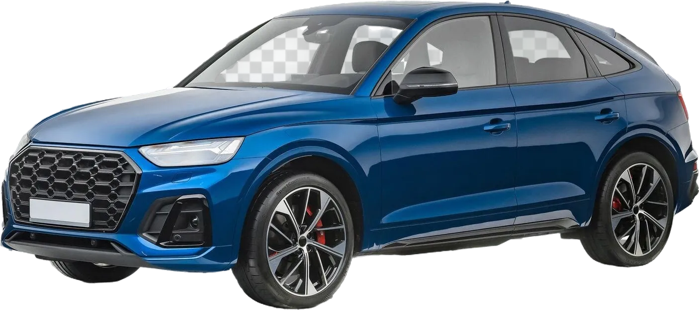 Blue SUV with a glossy finish